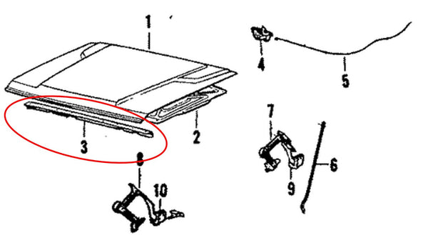 Front Hood Weatherstrip for Land Cruiser FJ60 FJ62 – City Racer LLC