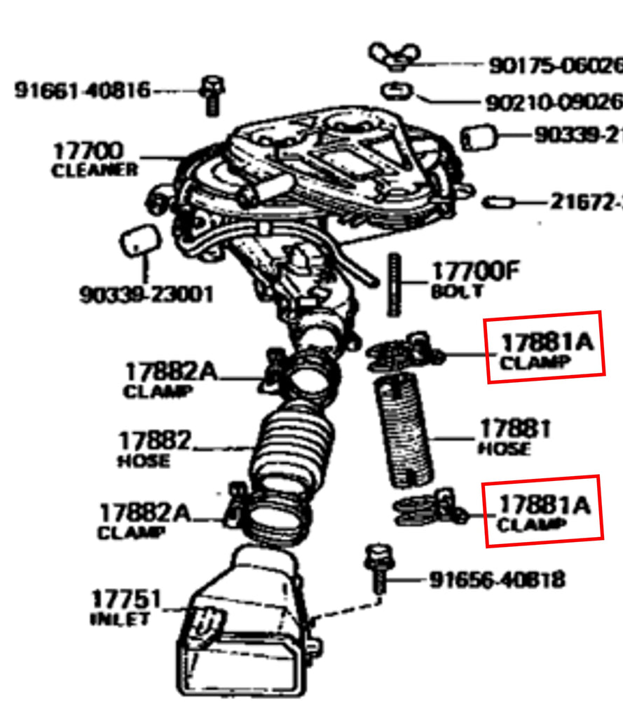 Stainless Hot Air Tube Hose Clamp for Land Cruiser FJ40 FJ45 FJ55 FJ60