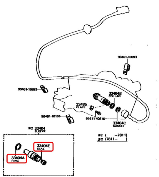 OEM Speedometer Cable Seal Kit for '87 to '90 Land Cruiser FJ60 FJ62