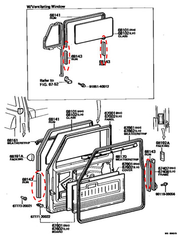 Front Door Glass Lower Run for Land Cruiser FJ40